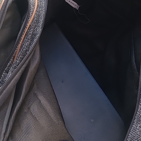 Cambridge Vintage Gray Tweed and Leather Carry-On Satchel Weekender Bag - Picture 10 of 11